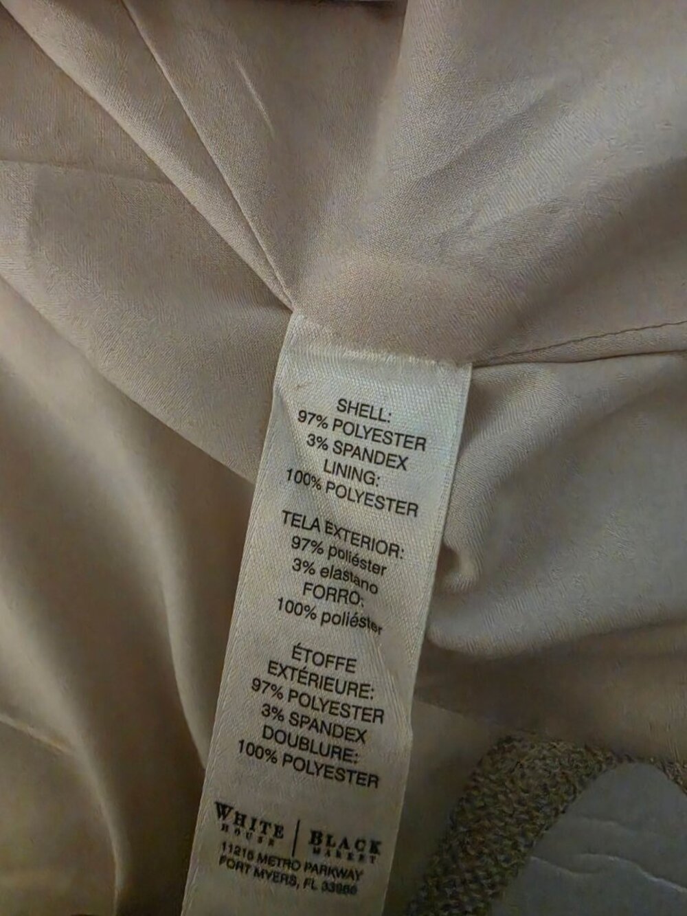 WHBM Fawn Cropped Textured Jacket Open Front Career Blazer Womens Size 12 - Picture 5 of 5